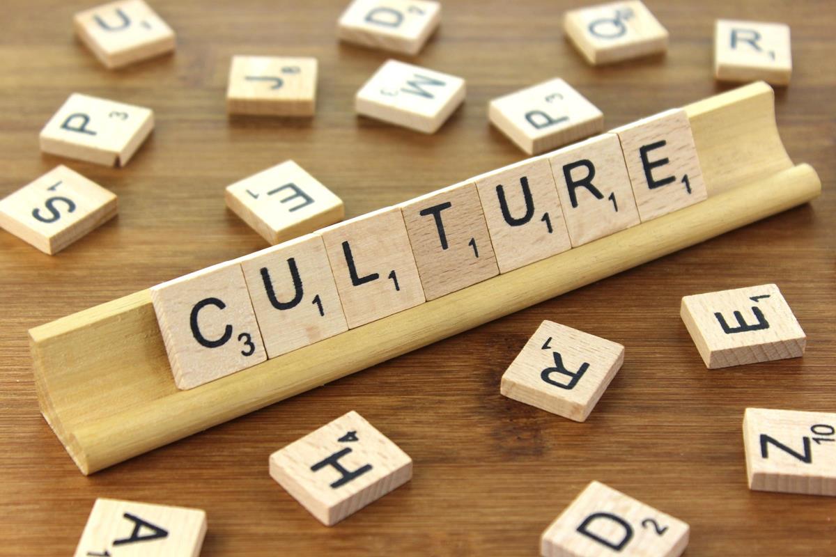 Scrabble tiles spelling out 'culture'