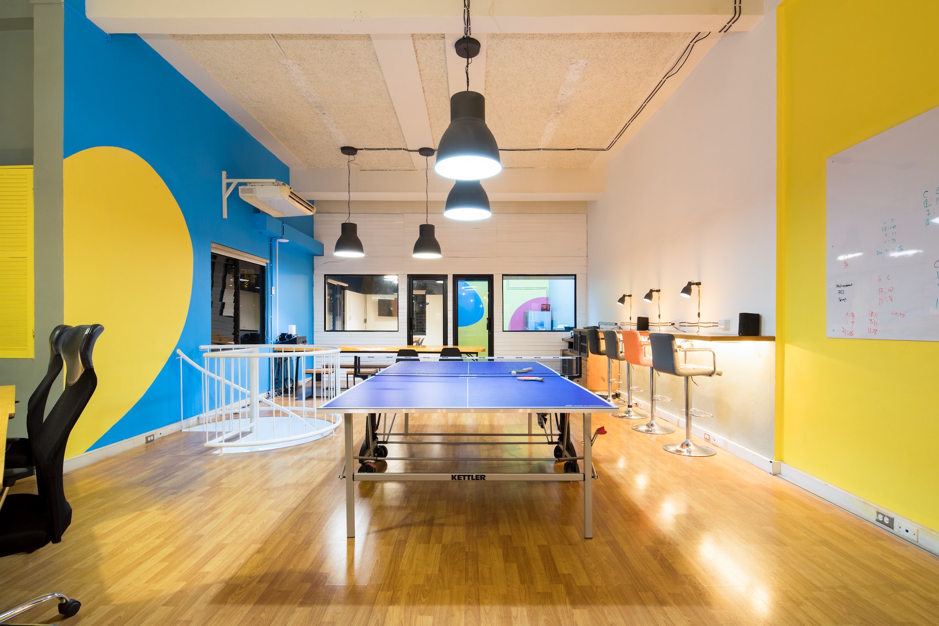 ping pong table in cool office